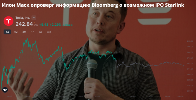 Илон Маск опроверг информацию Bloomberg о возможном IPO Starlink Илон Маск опроверг информацию Bloomberg о возможном IPO Starlink