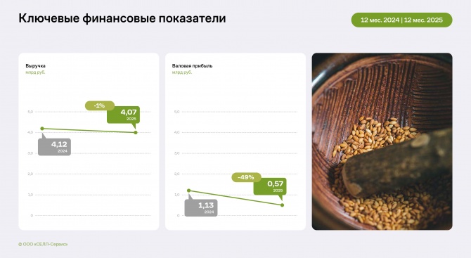 Финансовые показатели «СЕЛЛ-Сервис» за 12 месяцев 2025 года Финансовые показатели «СЕЛЛ-Сервис» за 12 месяцев 2025 года