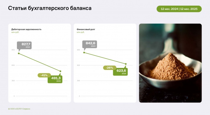 Финансовые показатели «СЕЛЛ-Сервис» за 12 месяцев 2025 года Финансовые показатели «СЕЛЛ-Сервис» за 12 месяцев 2025 года