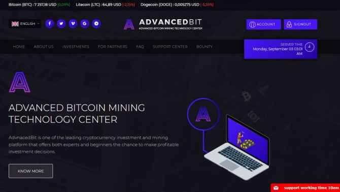 AdvancedBit - новый качественный криптопроект на портале с доходностью от 2.5% в день AdvancedBit - новый качественный криптопроект на портале с доходностью от 2.5% в день