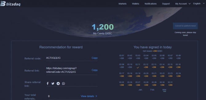 Bitsdaq - получите более 1000 токенов от новой криптобиржи абсолютно бесплатно Bitsdaq - получите более 1000 токенов от новой криптобиржи абсолютно бесплатно