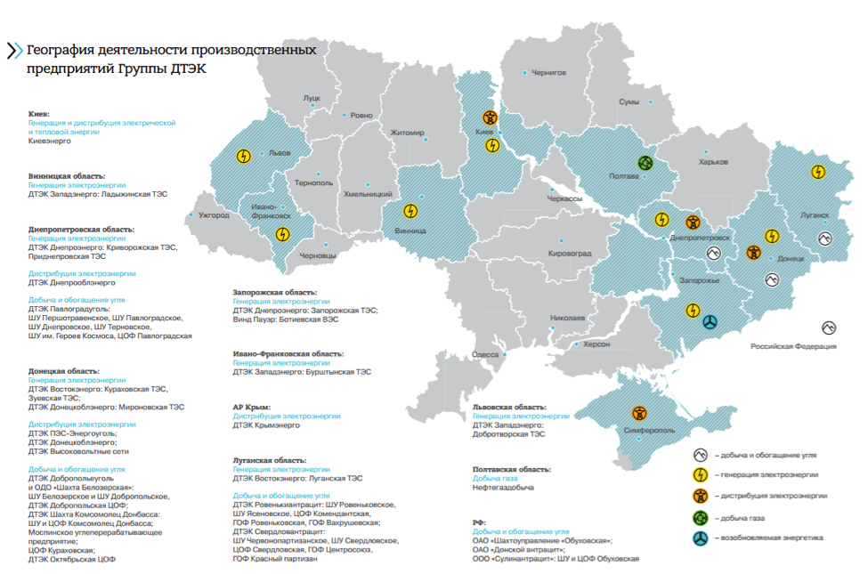 Промышленность украины карта
